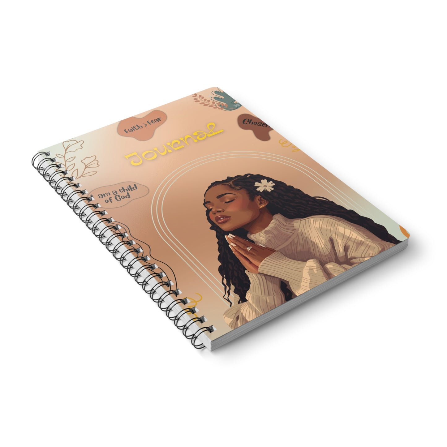 Spiritual A5 Journal with Inspirational Quotes, Faith-Based Notebook for Self-Reflection, Prayer Journal, Gift for Women