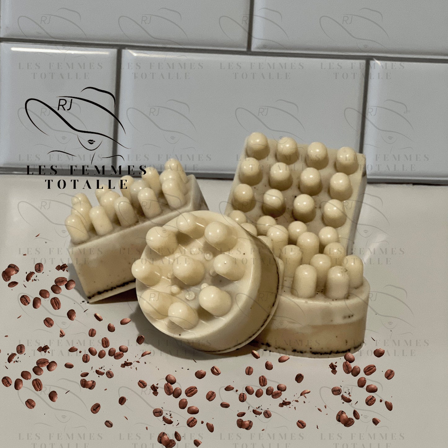 Handmade Natural Coffee soap, Café et Lait massage Bar