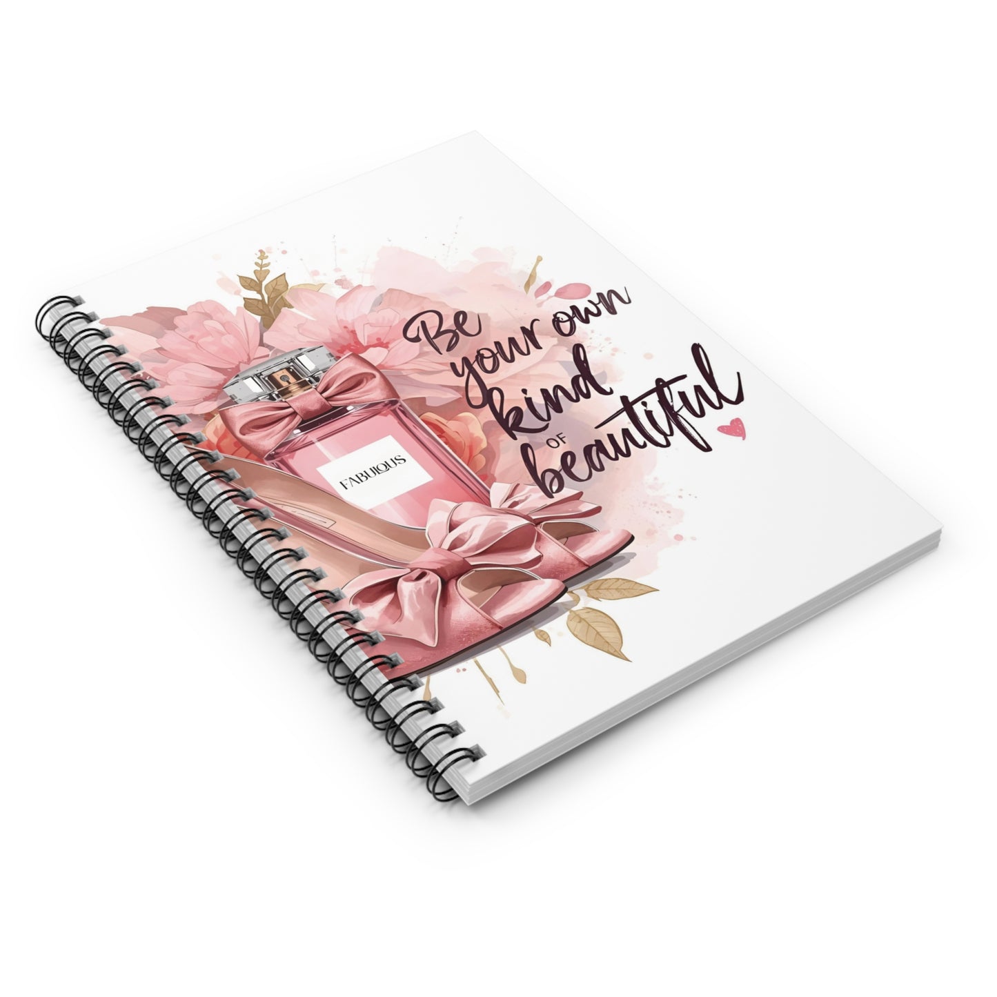 Pink Floral Spiral Notebook - Be Your Own Kind of Beautiful, Cute Journal, Gift for Her, Inspirational Writing, Everyday Planner, [...]