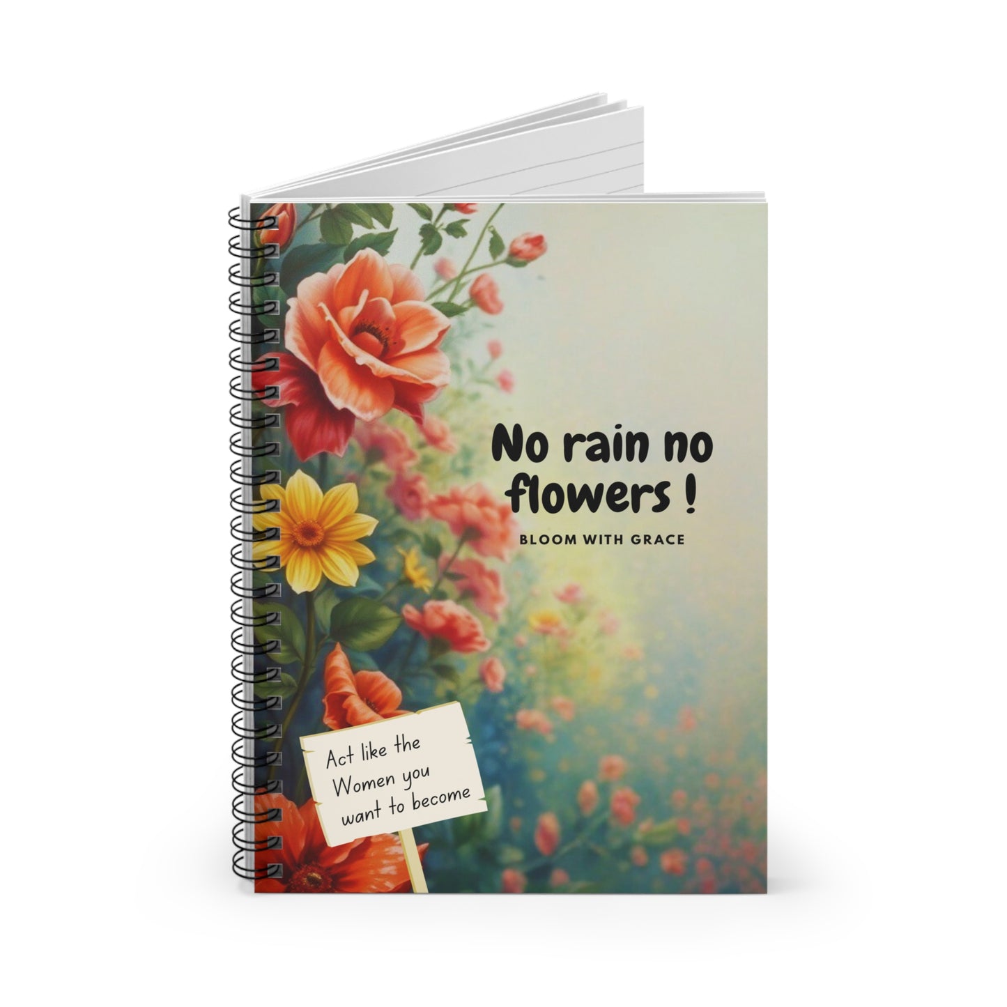 Blooming with  Grace Spiral Notebook - Inspiring Stationery for Women, Journal for Ideas, Creative Writing, Gift for Friends, Floral Design, [...]