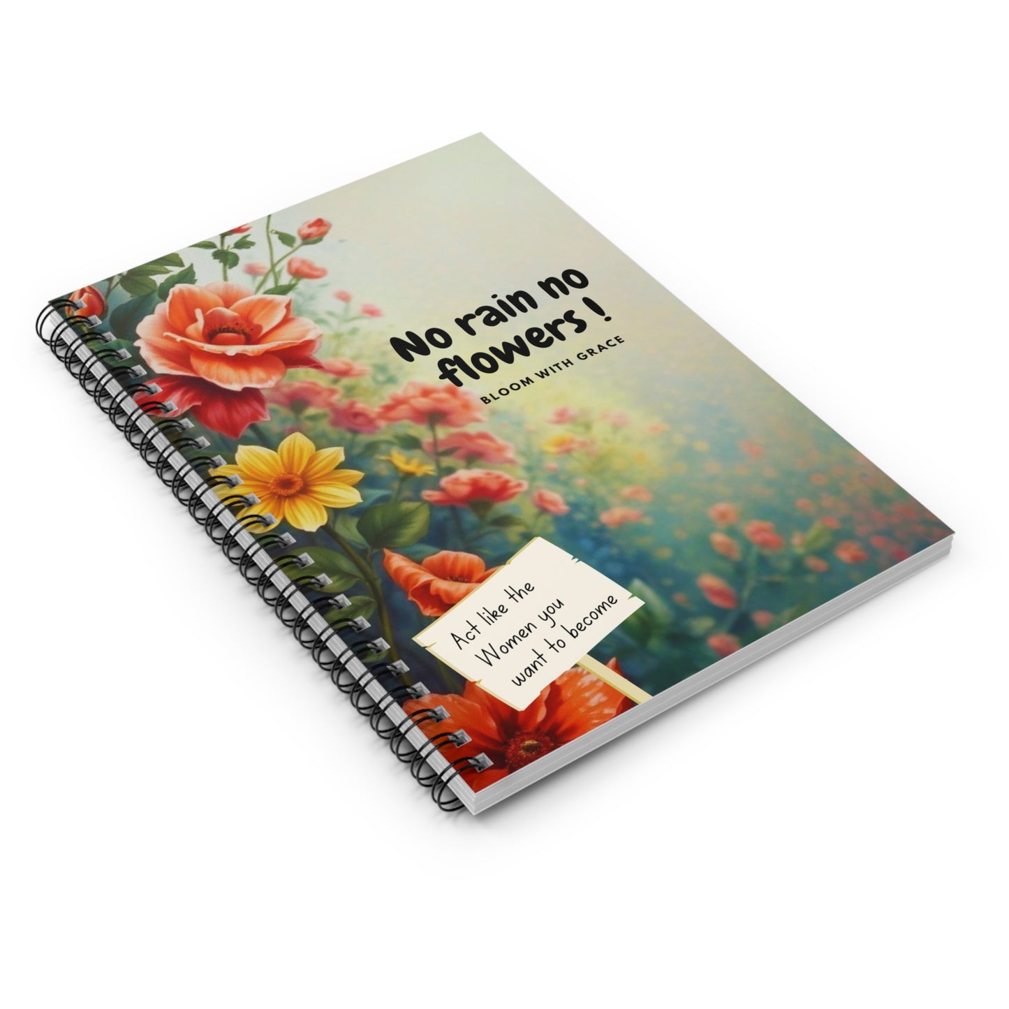 Blooming with  Grace Spiral Notebook - Inspiring Stationery for Women, Journal for Ideas, Creative Writing, Gift for Friends, Floral Design, [...]