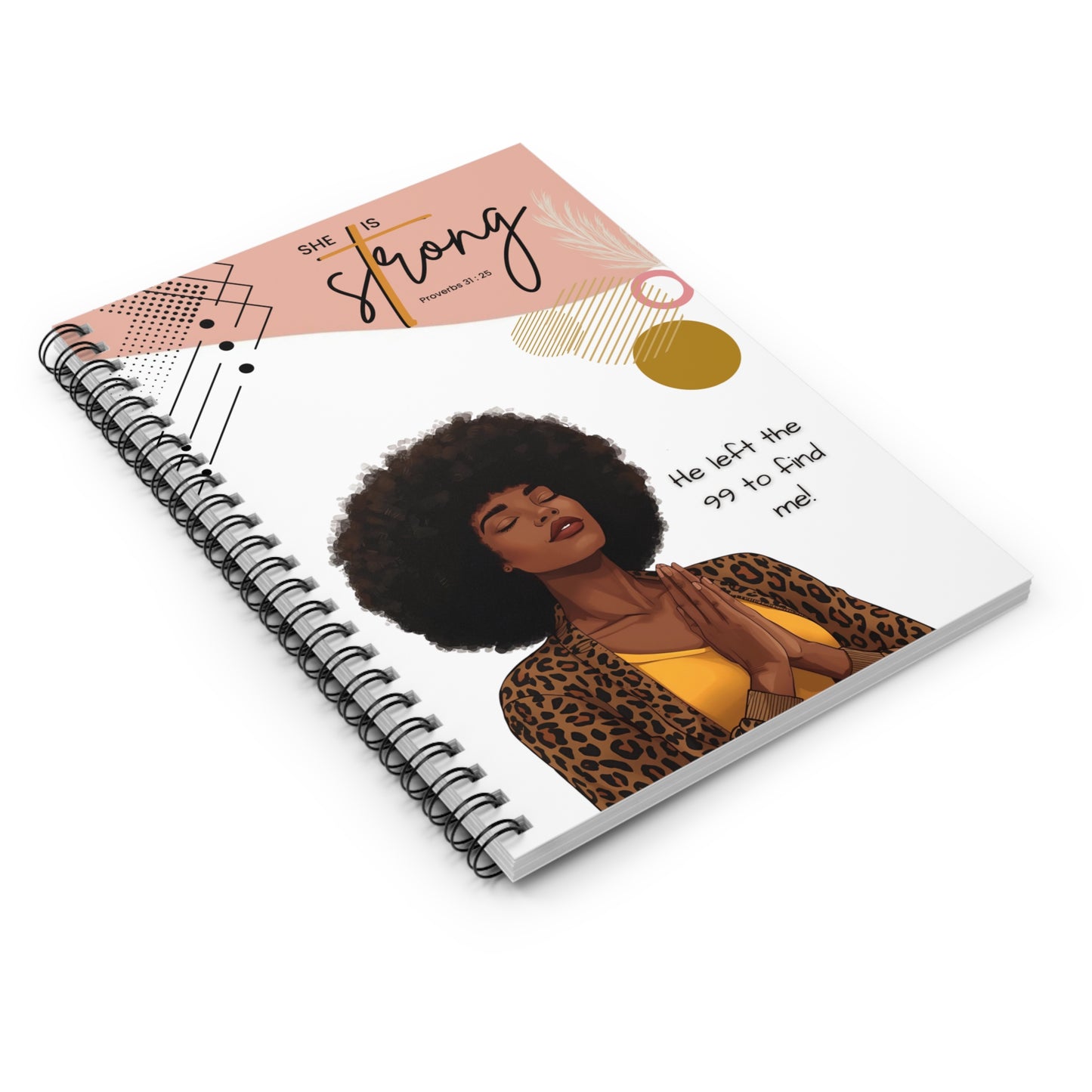 Empowering Spiral Notebook - She Is Strong, Inspirational Journal, Self-Care Gift, Motivational Note Pad, Faith & Affirmation