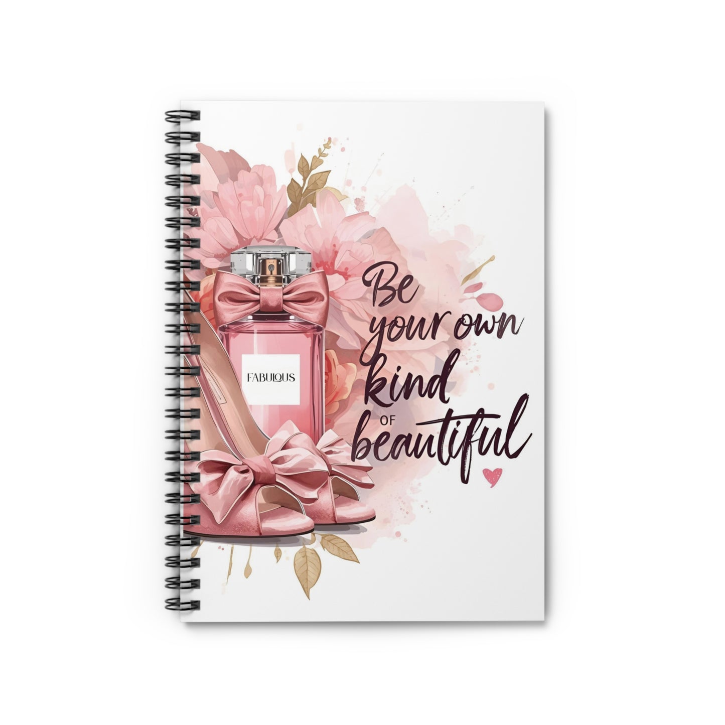 Pink Floral Spiral Notebook - Be Your Own Kind of Beautiful, Cute Journal, Gift for Her, Inspirational Writing, Everyday Planner, [...]