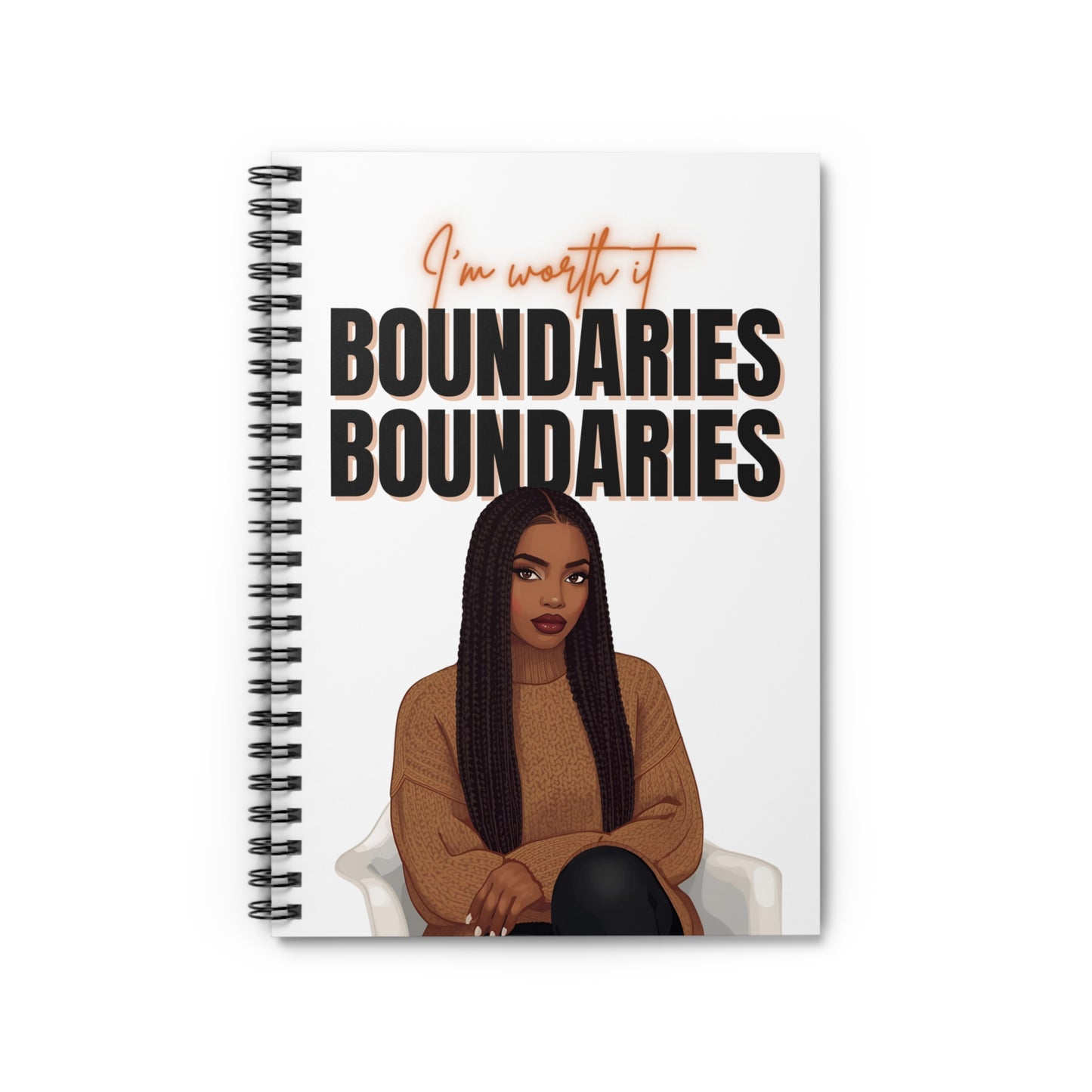 Empowering Spiral Notebook  Boundaries  Journaling, Writing, Self-Care, Gift for Friends, Motivational Quotes