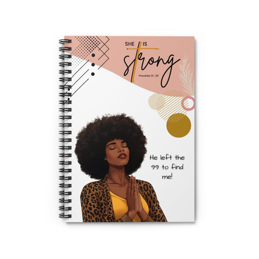 Empowering Spiral Notebook - She Is Strong, Inspirational Journal, Self-Care Gift, Motivational Note Pad, Faith & Affirmation