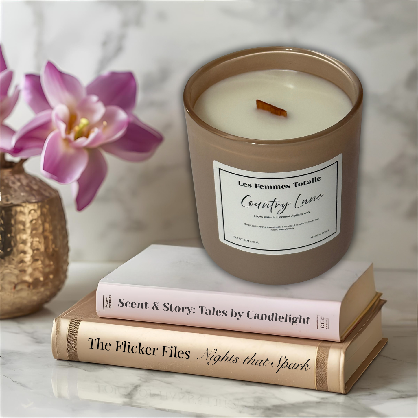 Country Lane - 100% Natural Coconut Apricot Wax Candle
