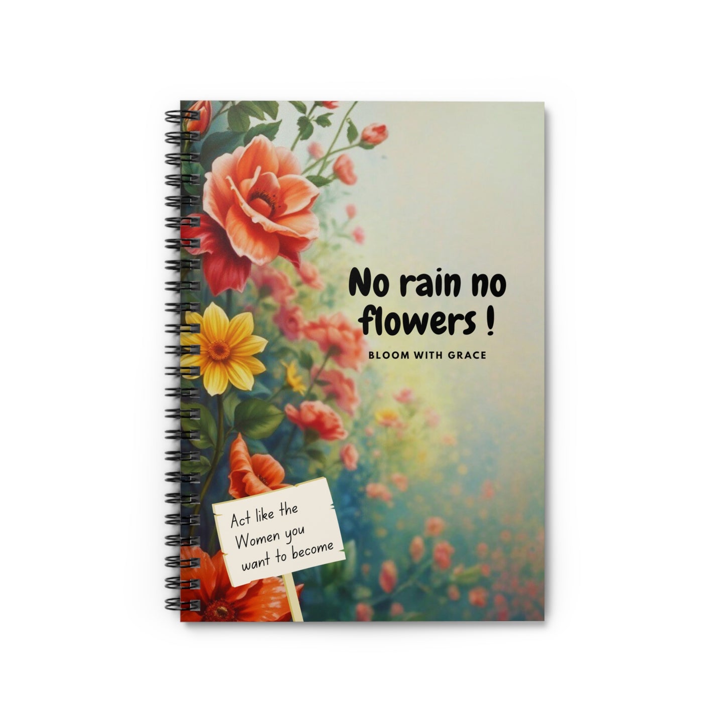 Blooming with  Grace Spiral Notebook - Inspiring Stationery for Women, Journal for Ideas, Creative Writing, Gift for Friends, Floral Design, [...]