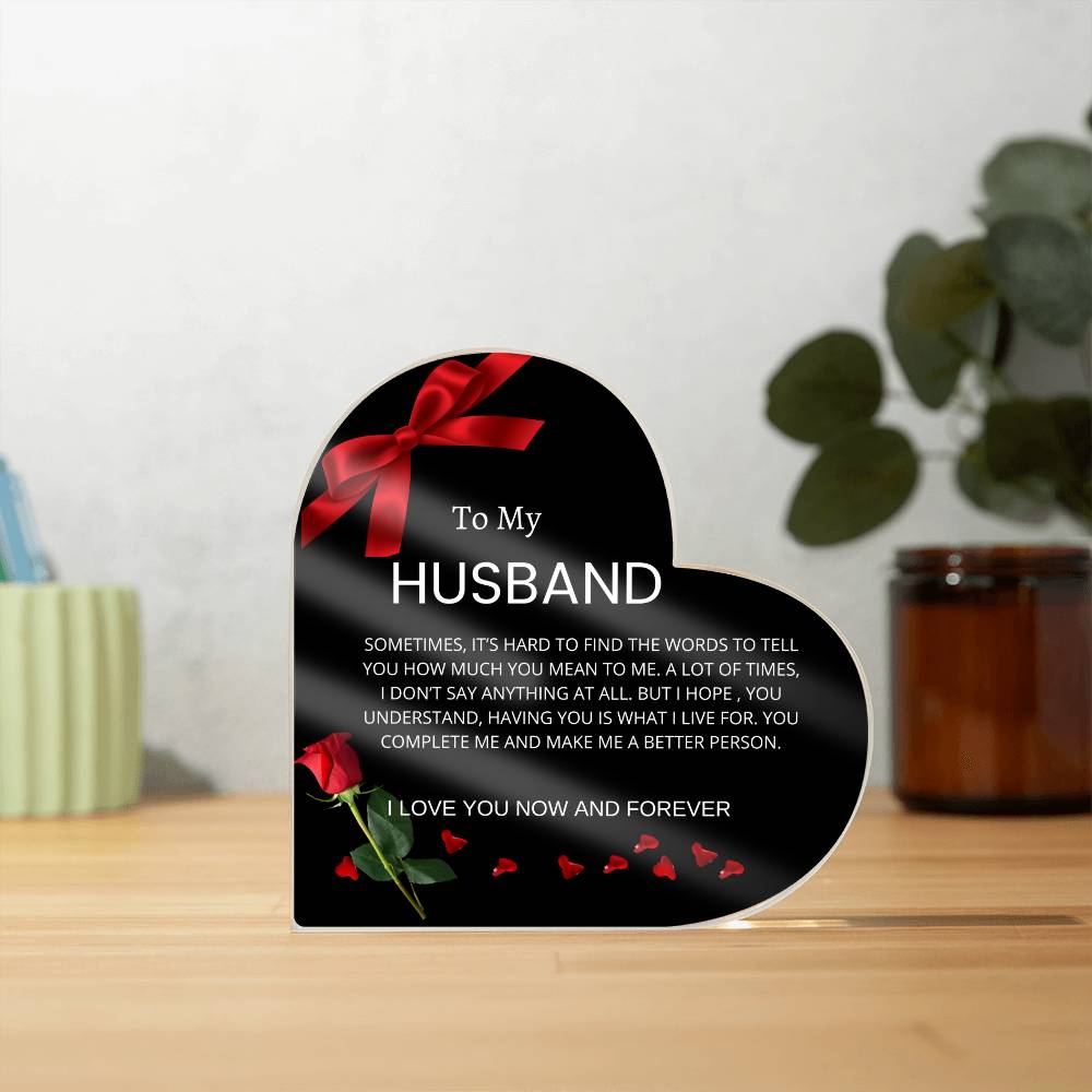 "Forever and Always: Celebrate your Love with this Acrylic Heart Plaque"