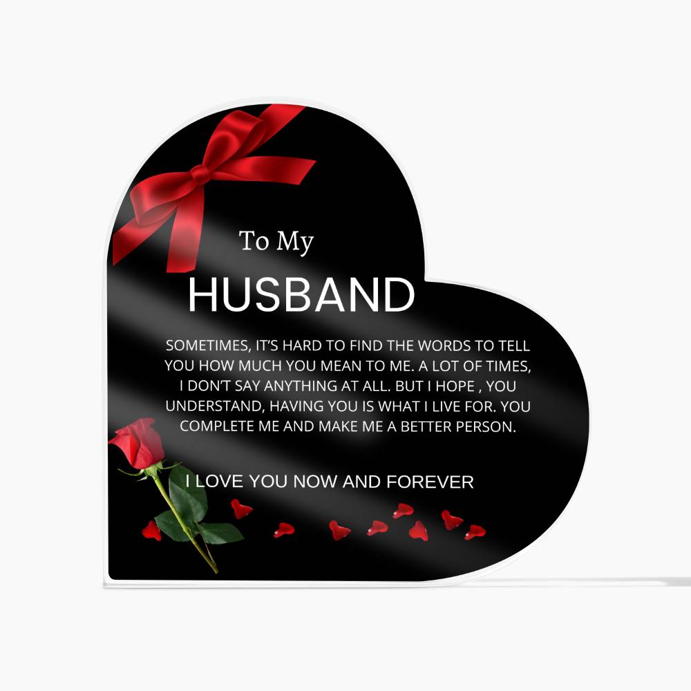 "Forever and Always: Celebrate your Love with this Acrylic Heart Plaque"