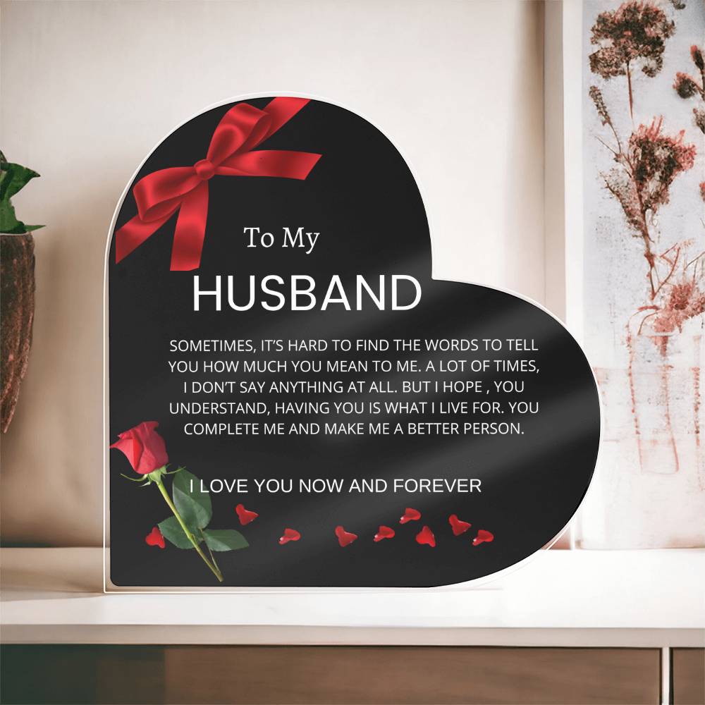 "Forever and Always: Celebrate your Love with this Acrylic Heart Plaque"