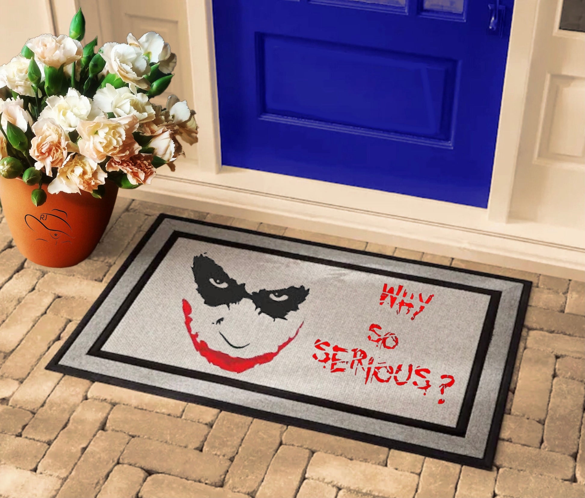 Joker welcome Mat Joker rug themed doormat decorative rug Funny rug Famous character doormat comic