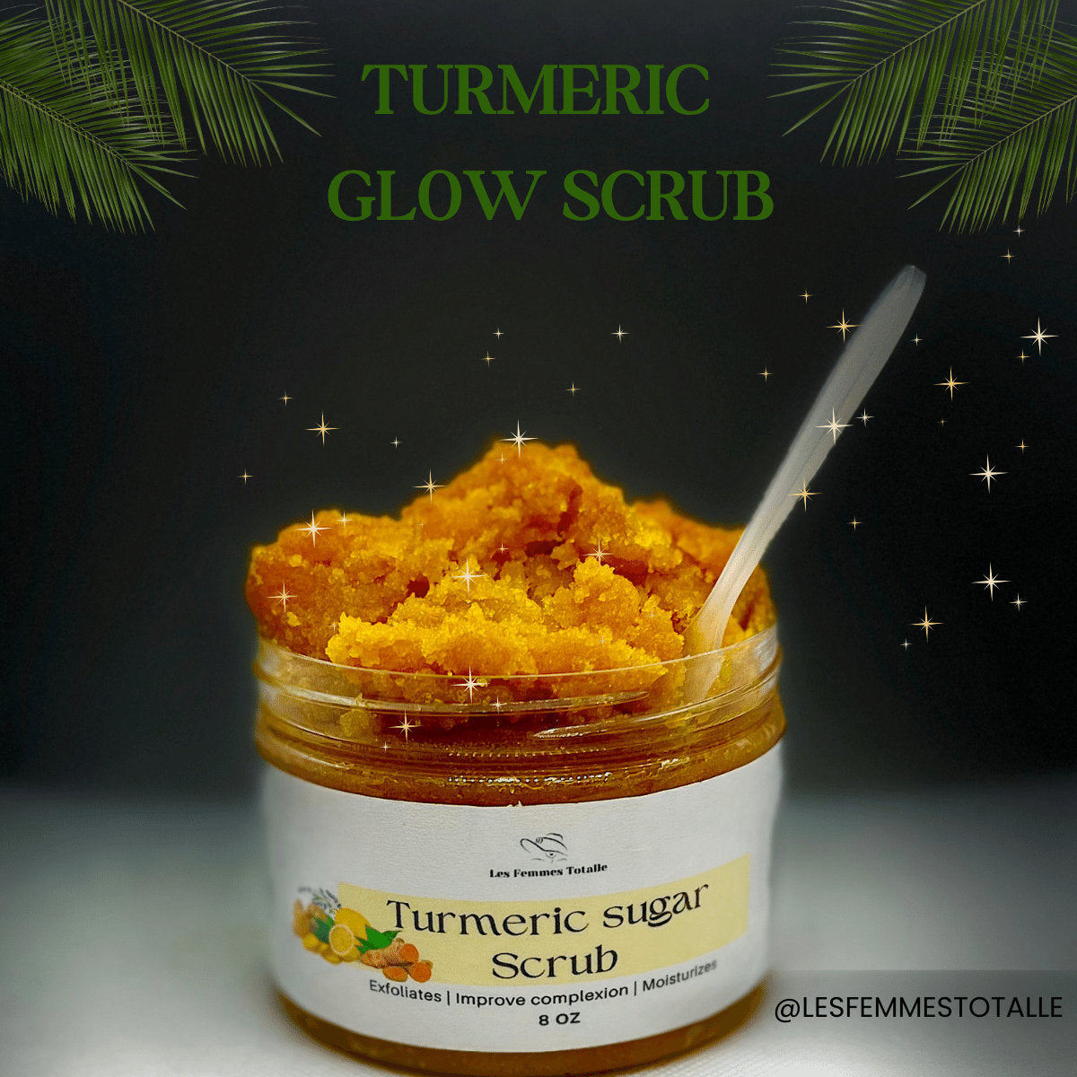 Turmeric body SUGAR SCRUB, Turmeric beauty products, Turmeric SKINCARE