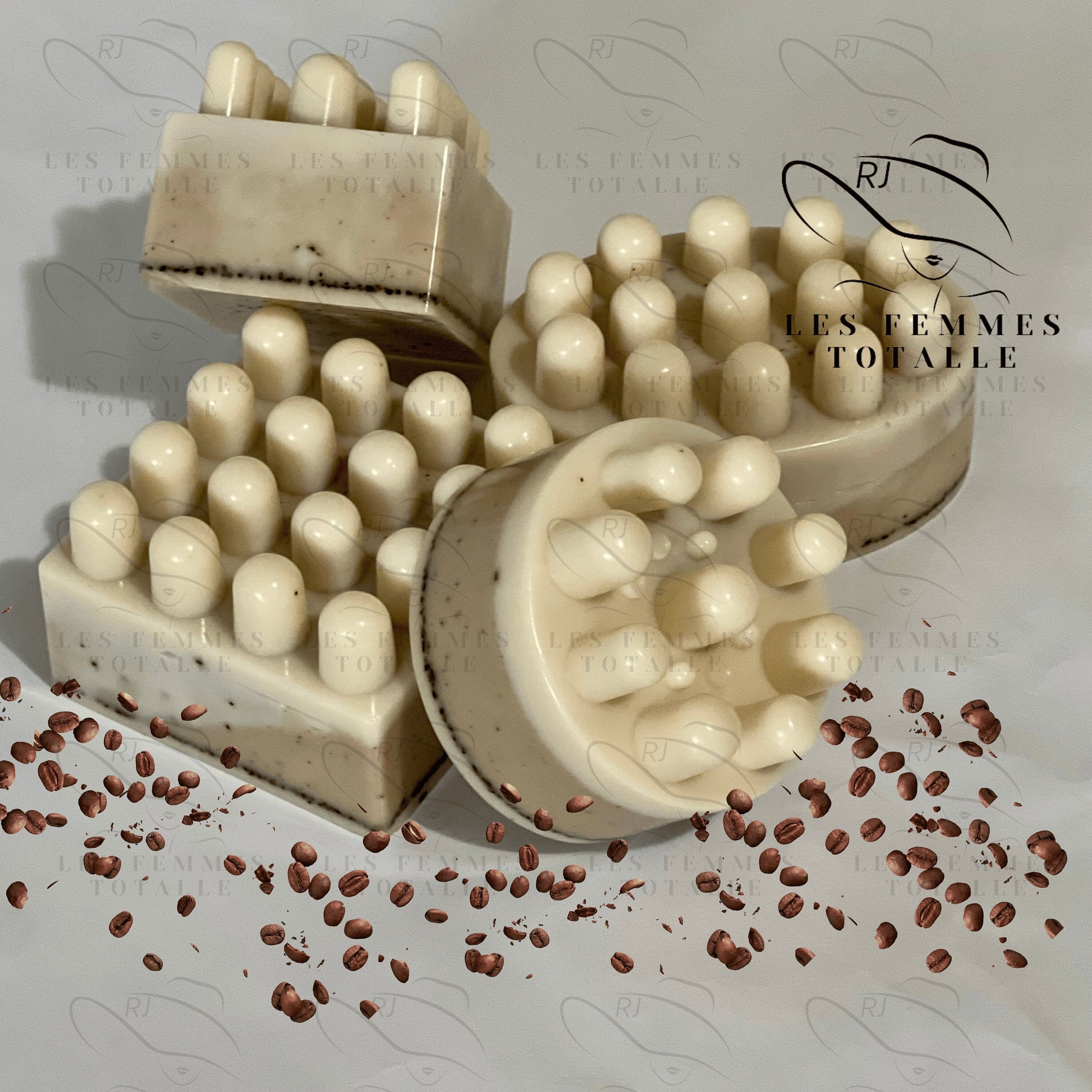 Handmade Natural Coffee soap, Café et Lait massage Bar