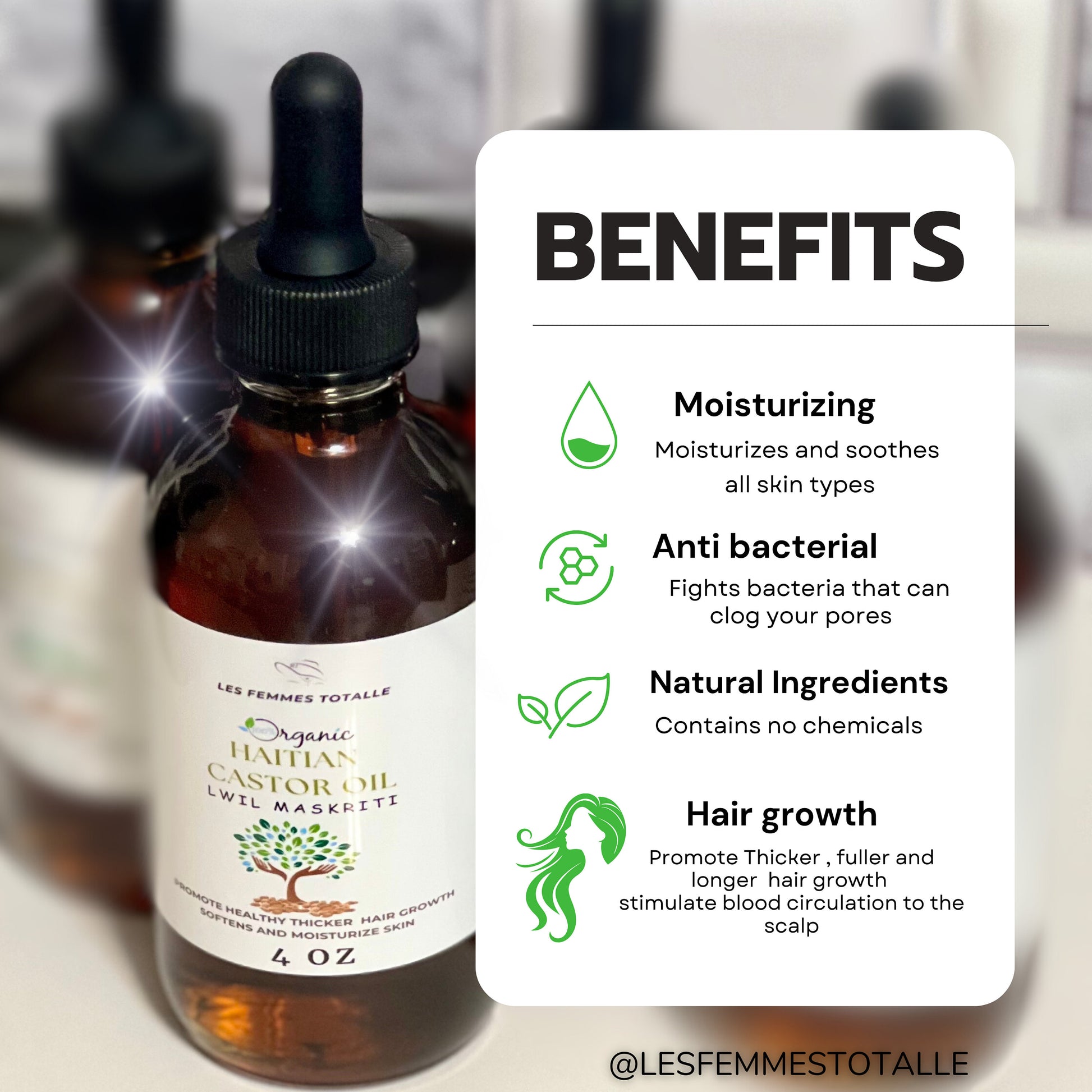 100% ORGANIC Haitian Castor Oil, Lwil Maskriti, Hair growth oil, unrefined Black Haitian castor oil, hair,skin and nails oil