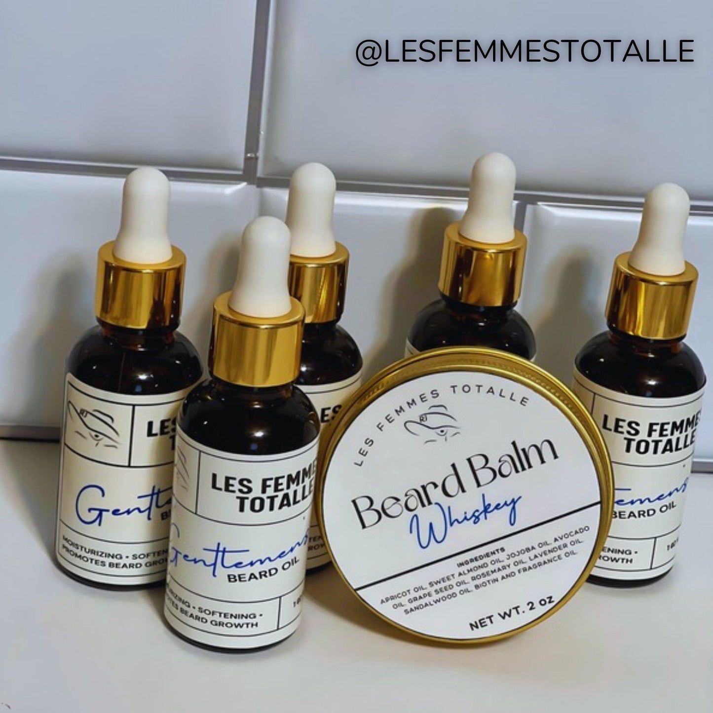 Beard balm and beard growth oil gift set, Natural handmade Conditioning Men’s grooming kit