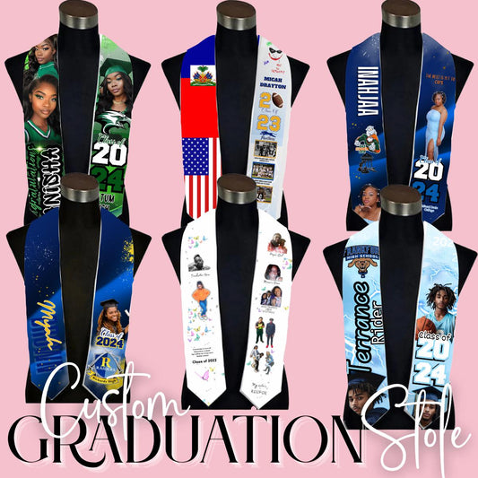 Custom GRADUATION STOLE, Graduation GIFTS, Personalized Graduation Sash, Class of 2025