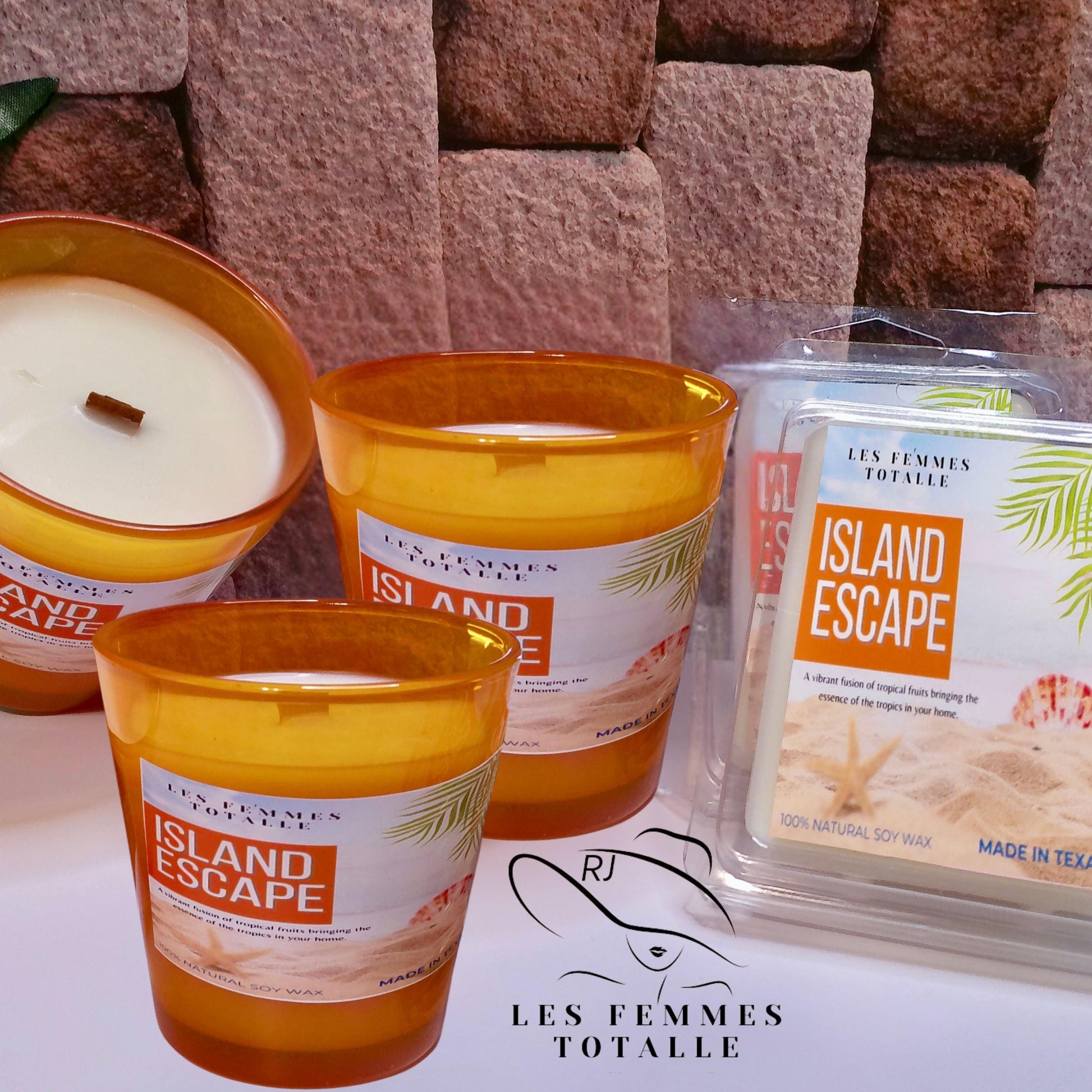 Tropical Scented Soy Wax Candle & Soy Wax Melt , Wood Wick, Handmade, non toxic,