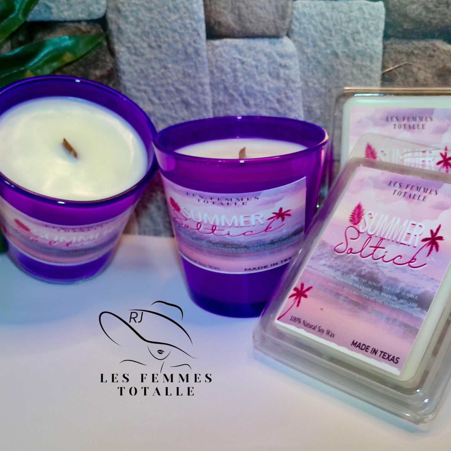 Tropical Scented Soy Wax Candle & Soy Wax Melt , Wood Wick, Handmade, non toxic,